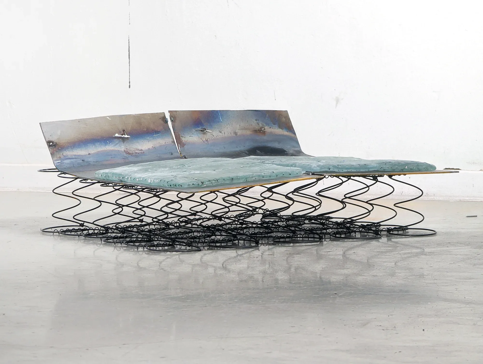 anton adamer, artist, steel bed, artwork