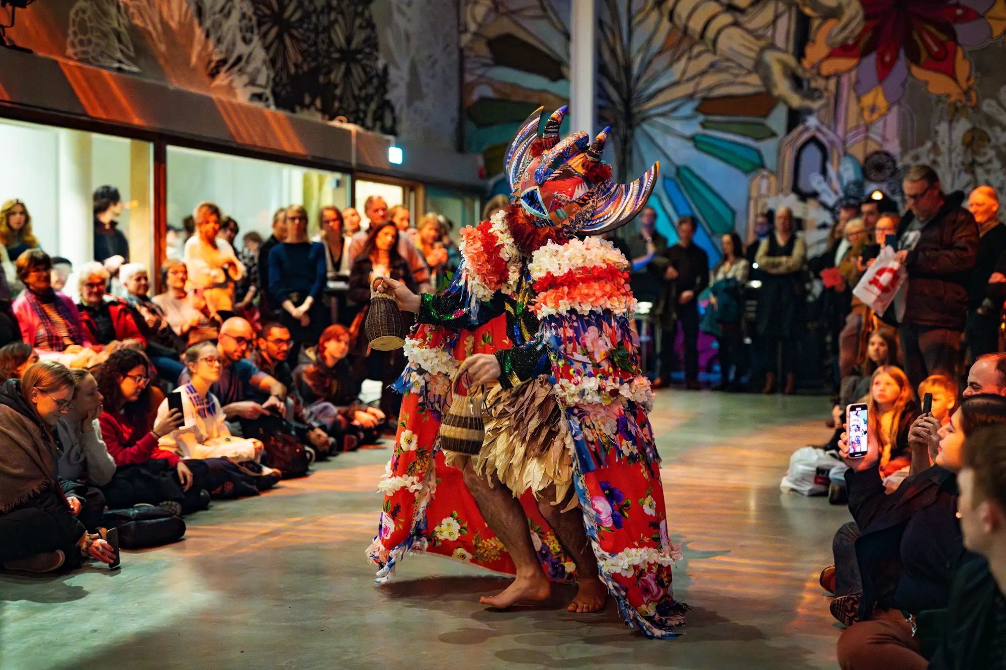 jumu monster, promising emerging artist, dance performance in indigenous costumes and tribe