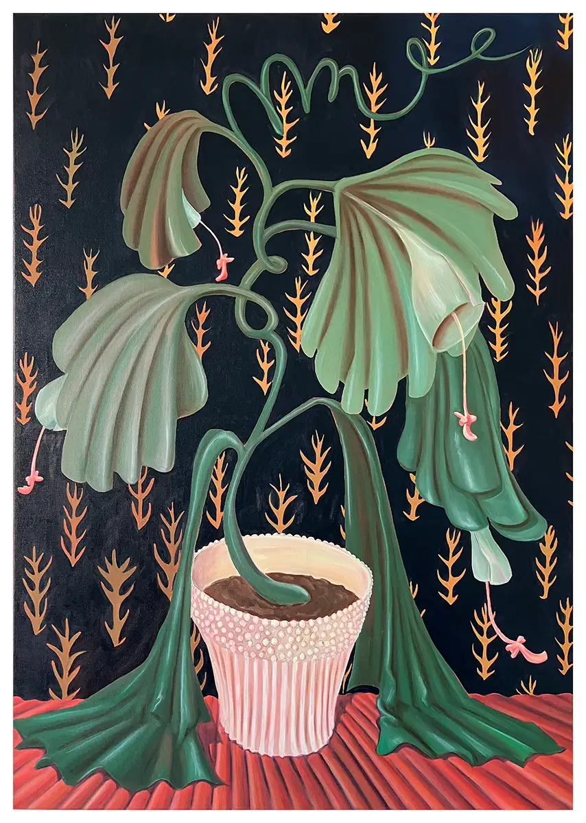 Unveil the magic of Eva Krause at Galerie Mellies, as 'Fuchsschwanz und Perenboom' blends realism with the surreal, exploring the thrilling cusp between style