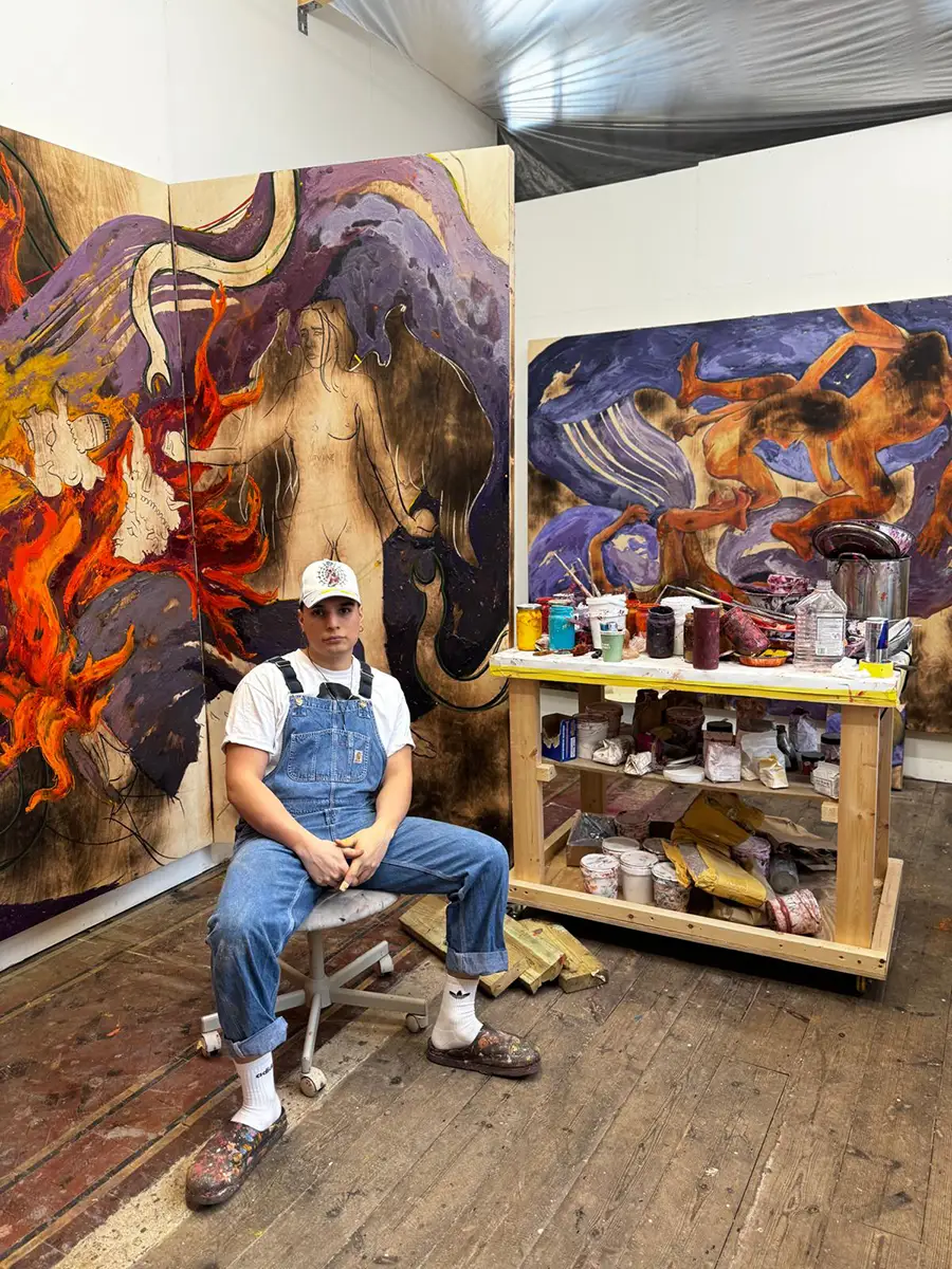 fabian ramirez, in his studio, painting now, promising emerging contemporary art