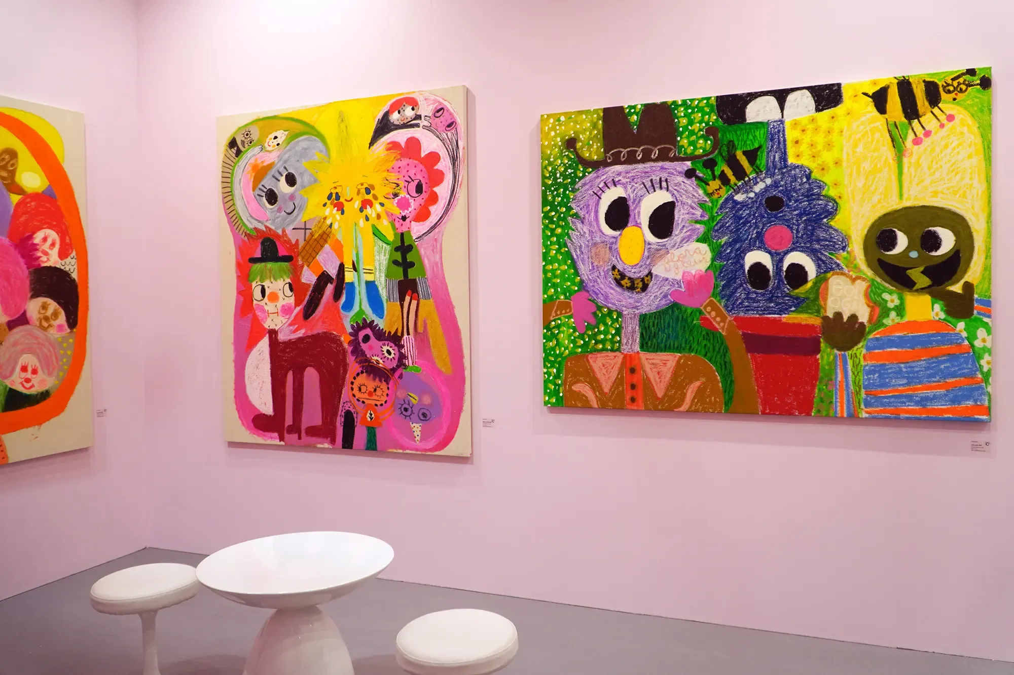 fanny brodar, exhibition view, at art central hong kong, with large wall pieces 2024