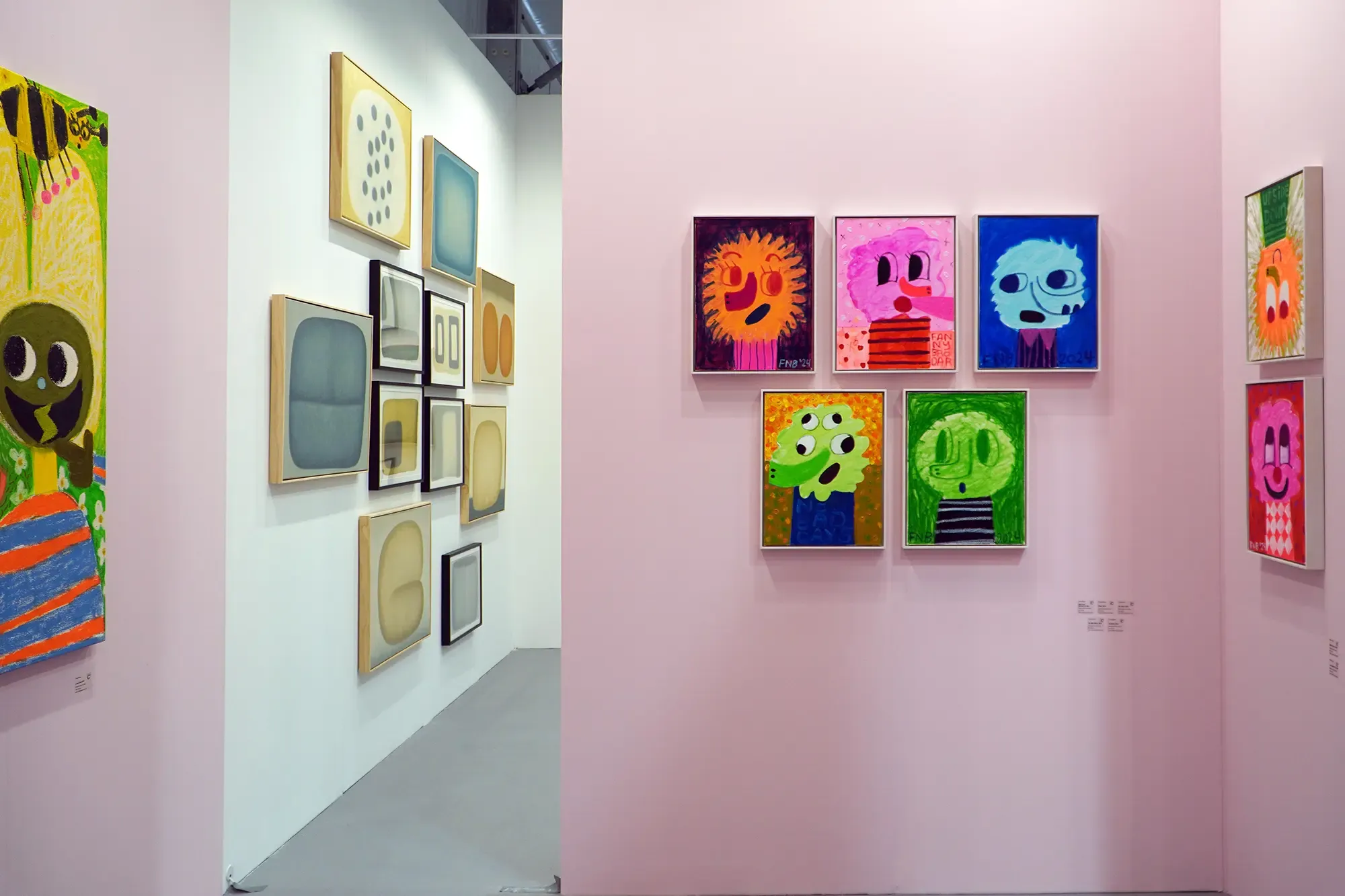 fanny brodar, paints colorful and vibrant artworks, view of exhibition at art central hong kong