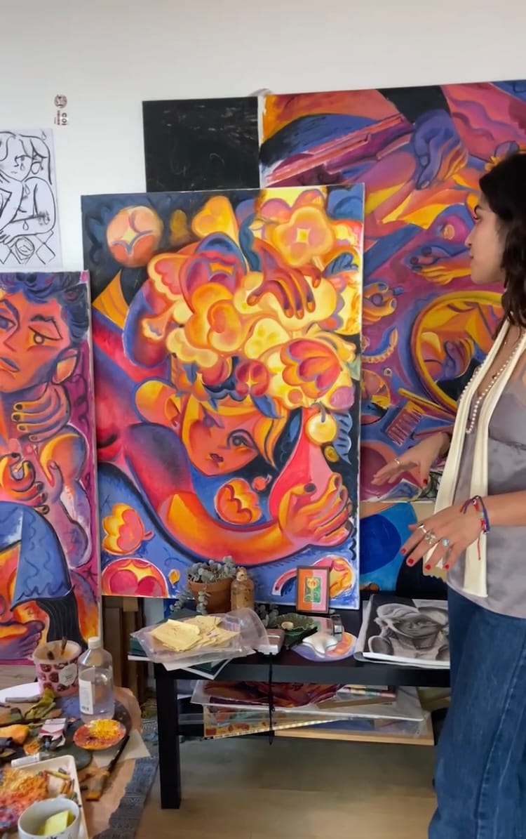 nalani bouillon studio visit and interview with anaïs maa in her studio