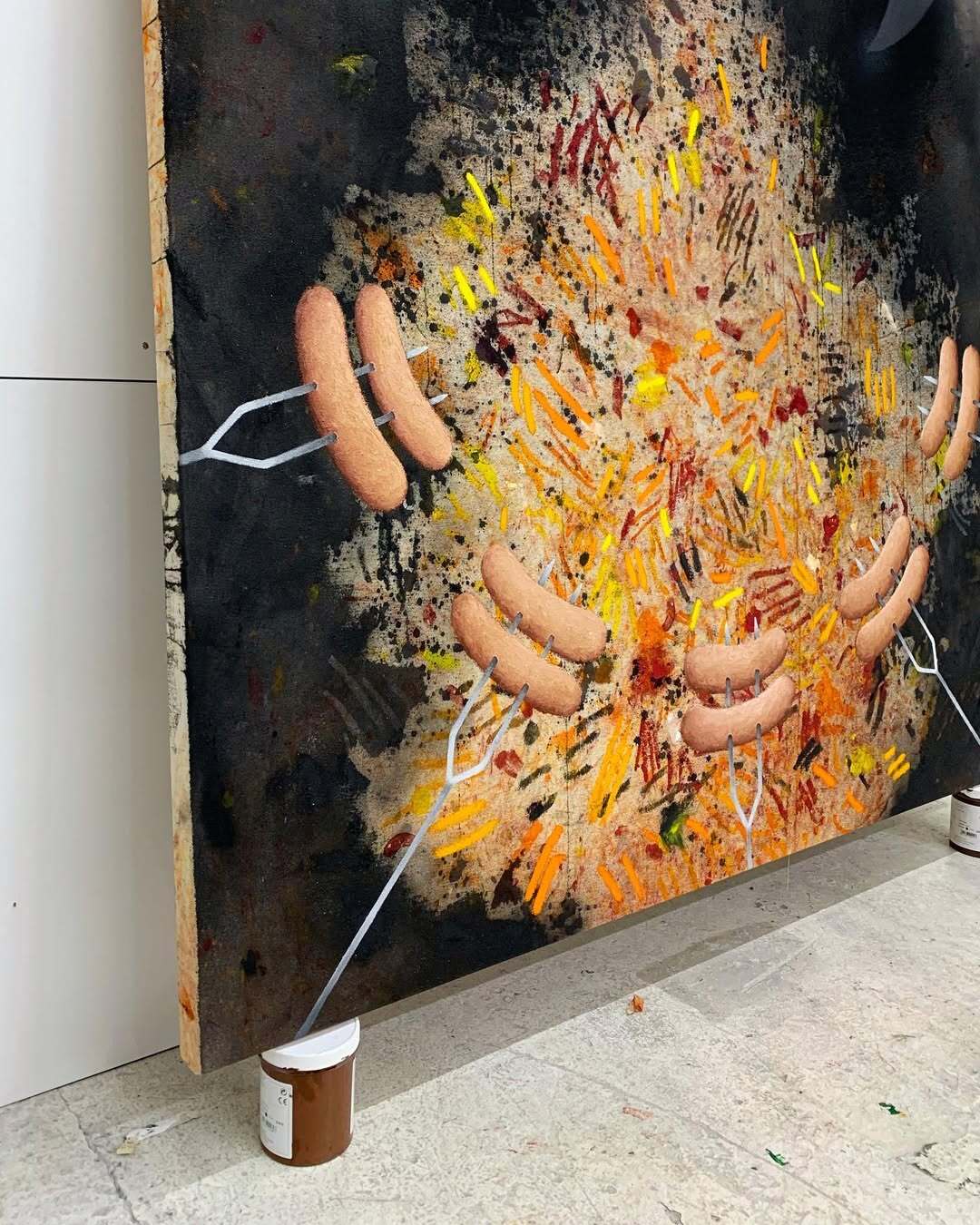 detail of a painting by hunter potter for l21 gallery Mallorca for the art fair Arco