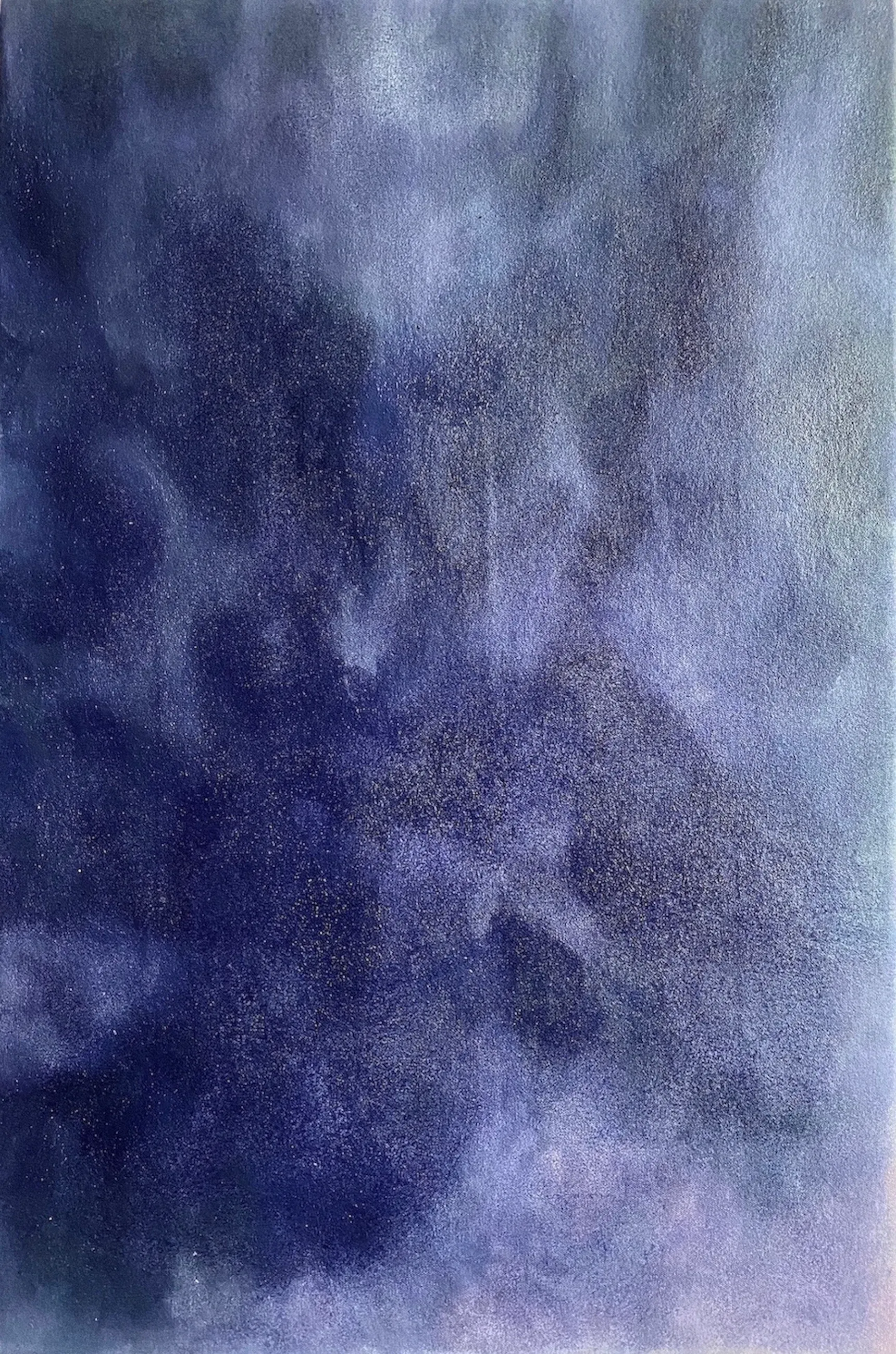 Jie Zhang deep forest painting in blue