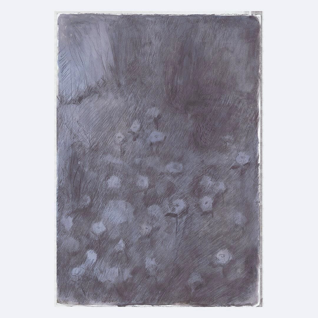 Jie Zhang:painting of nature in darker purple like colors. Image courtesy of the artist