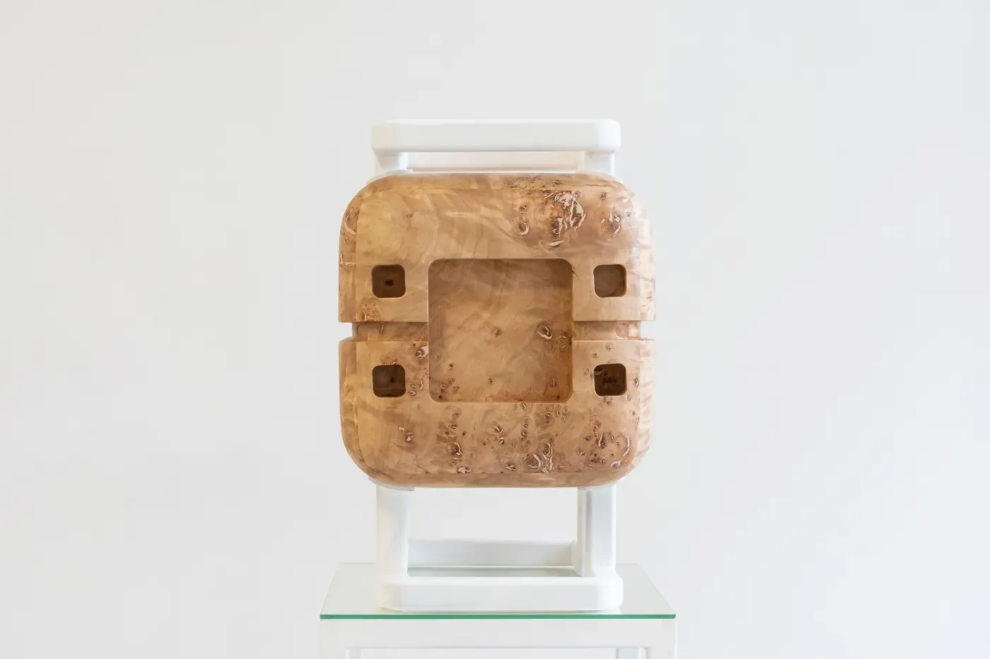 Julie Winterschein: designer, 2025 3D milled silver poplar burl wood, shellac