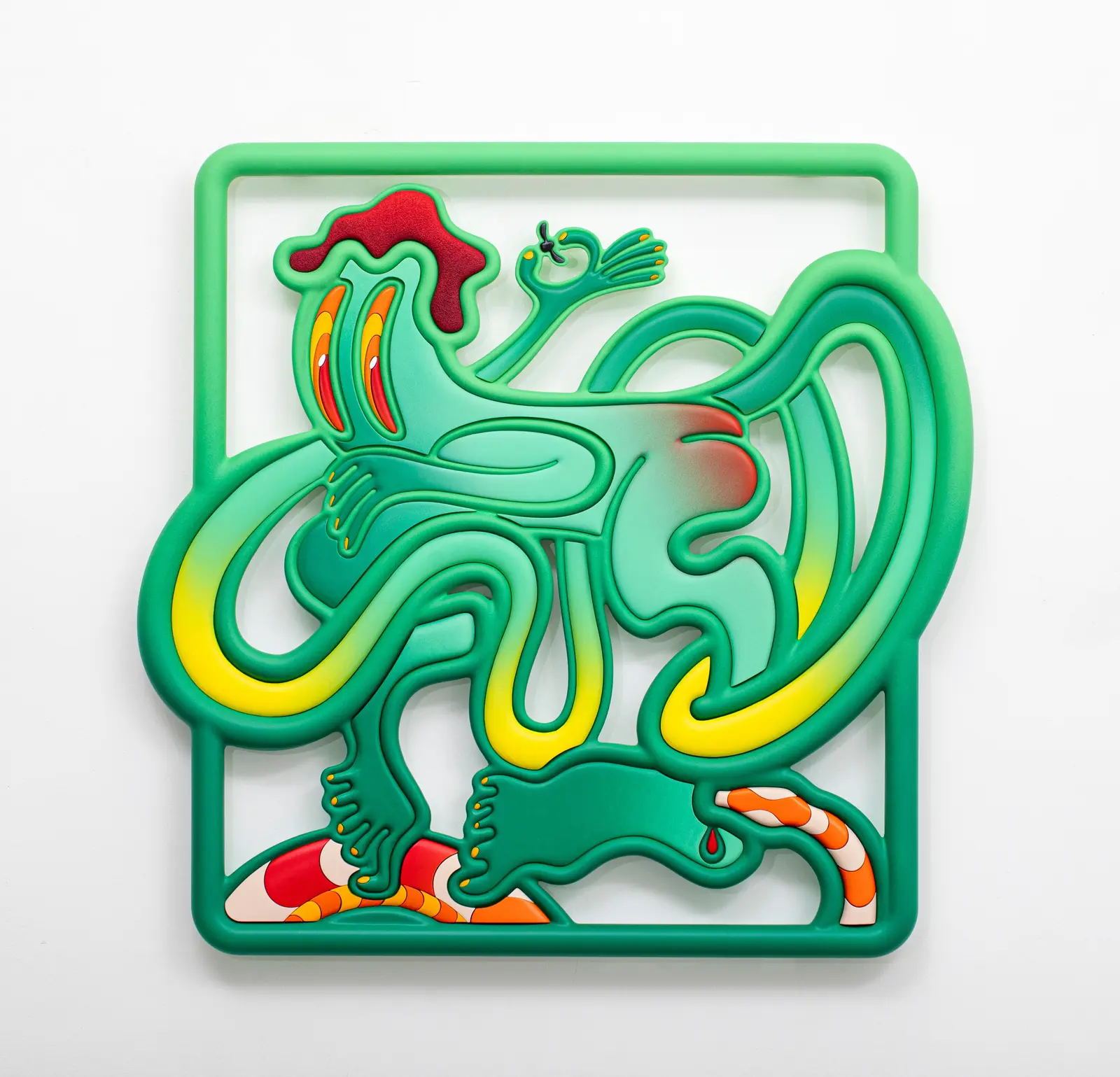 Marcell Daniel Menyhart , green sculpture wall installation