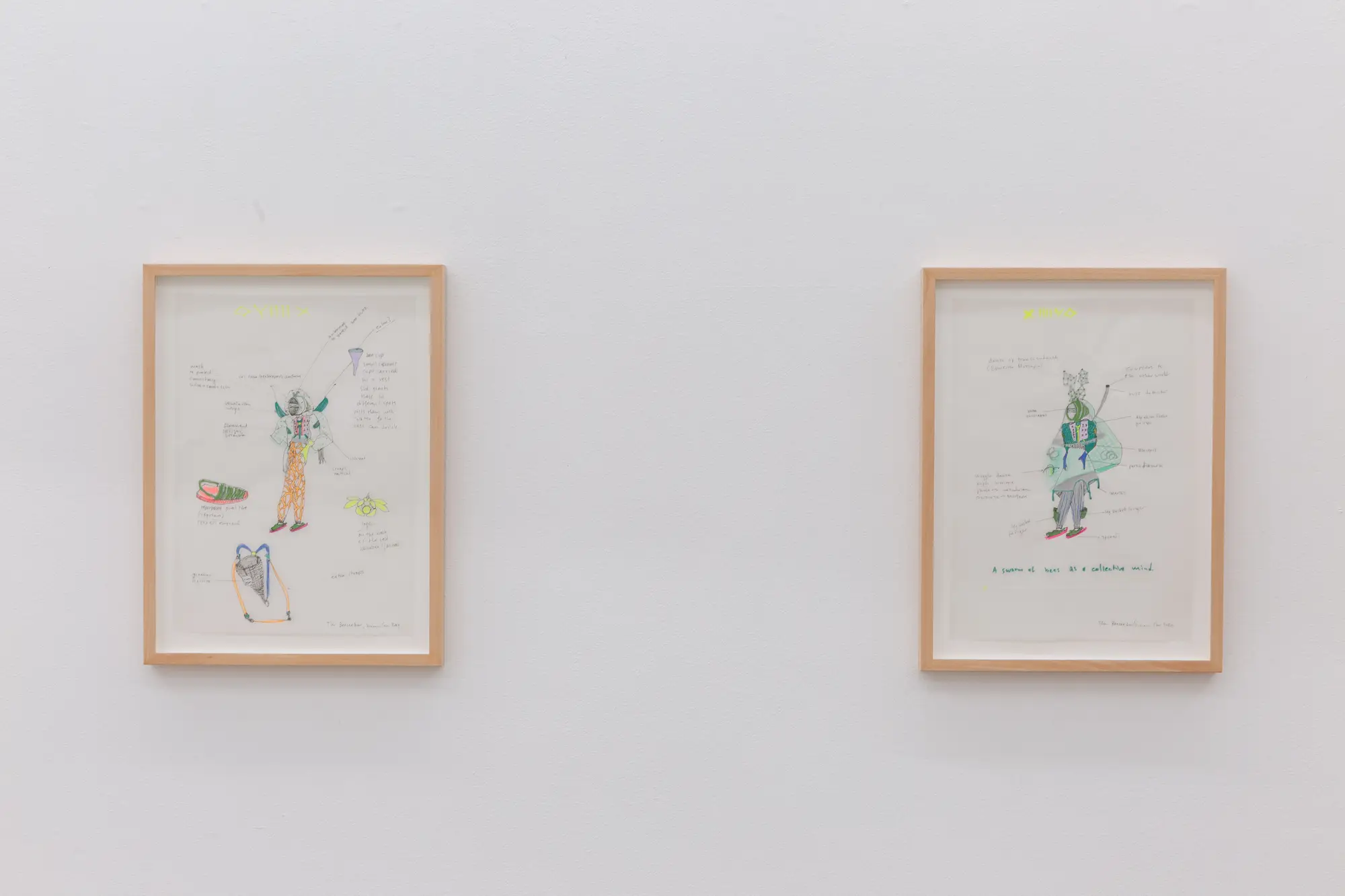 Kyriaki Goni at The Breeder, Gallery Athens, works on paper , drawing, the beekeeping
