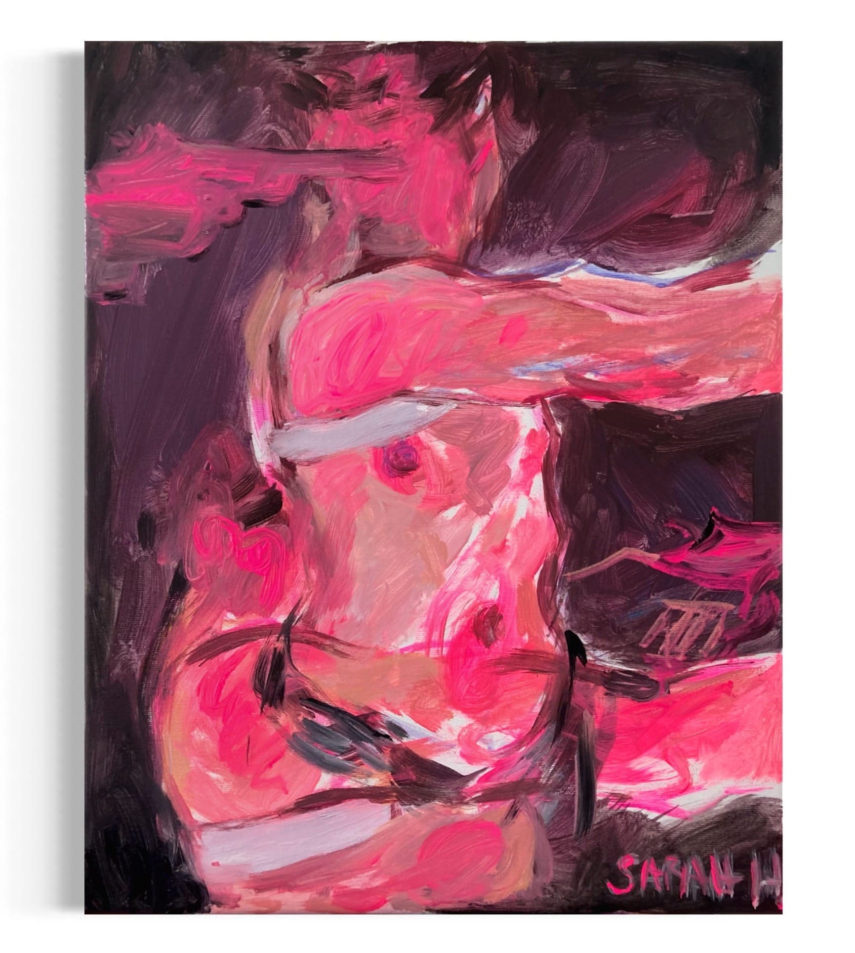 Sarah Hischemöller - artwork - abstracted painting in red and dark colours