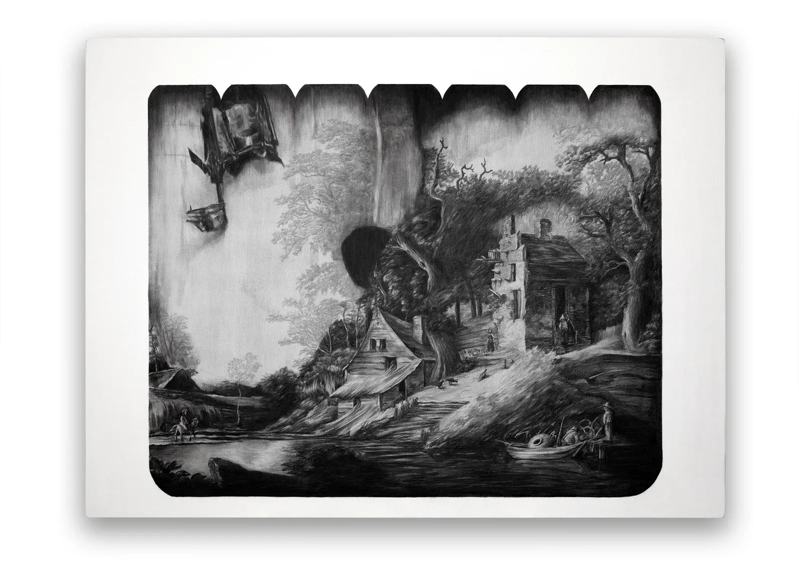 bart glielen, artist in focus, stoneware, ceramic and a kind of old master drawing on the surface 