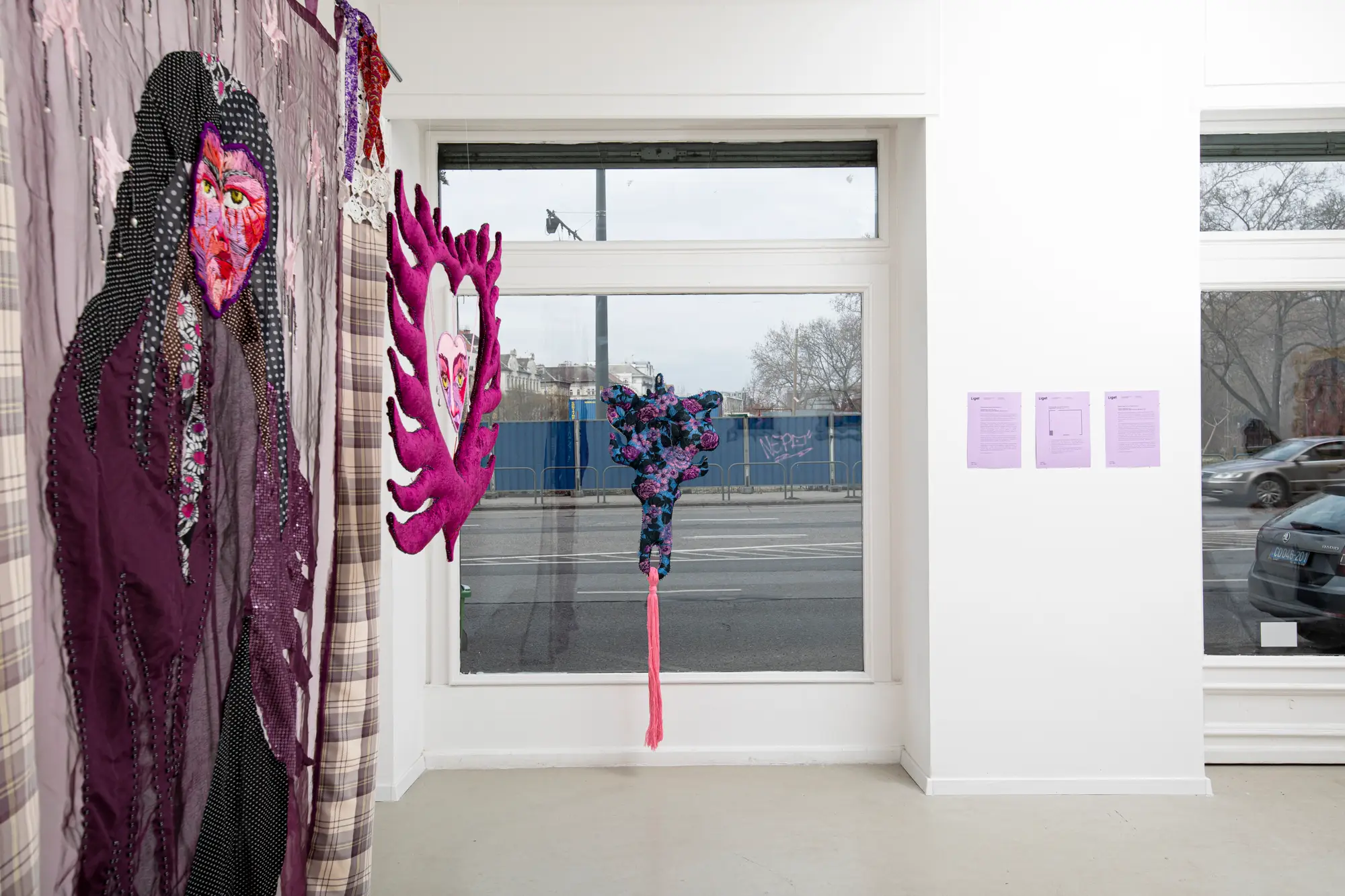 Boglarka danko strong works of the young contemporary artist textile works installation currently on view at Liget gallery Budapest