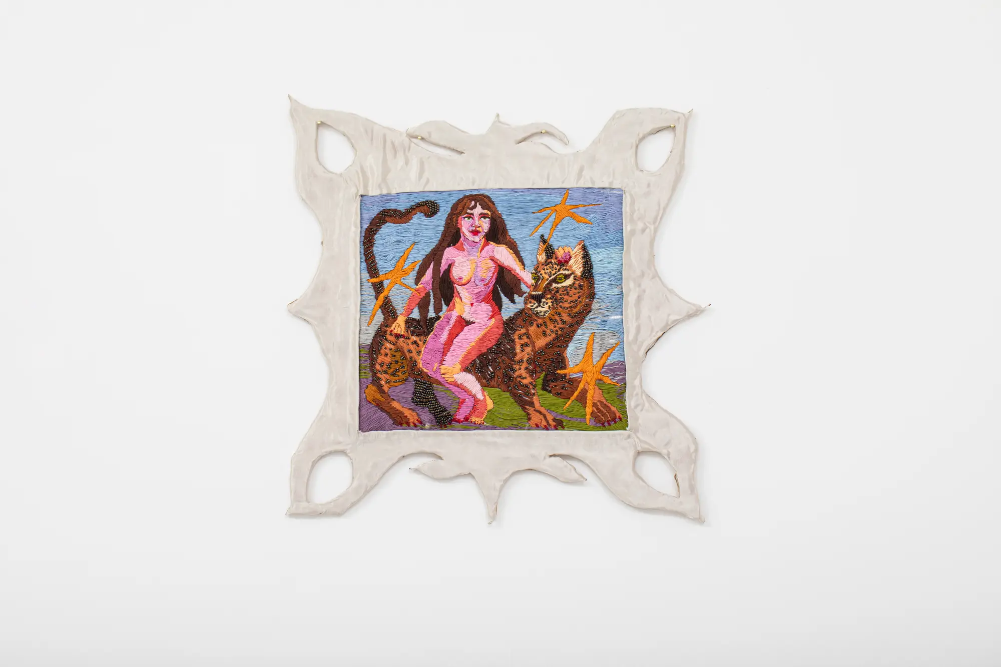 discover strong embroideries by artist Boglarka Danko, solo exhibition Heresy in the Small Hours at Liget Gallery Budapest