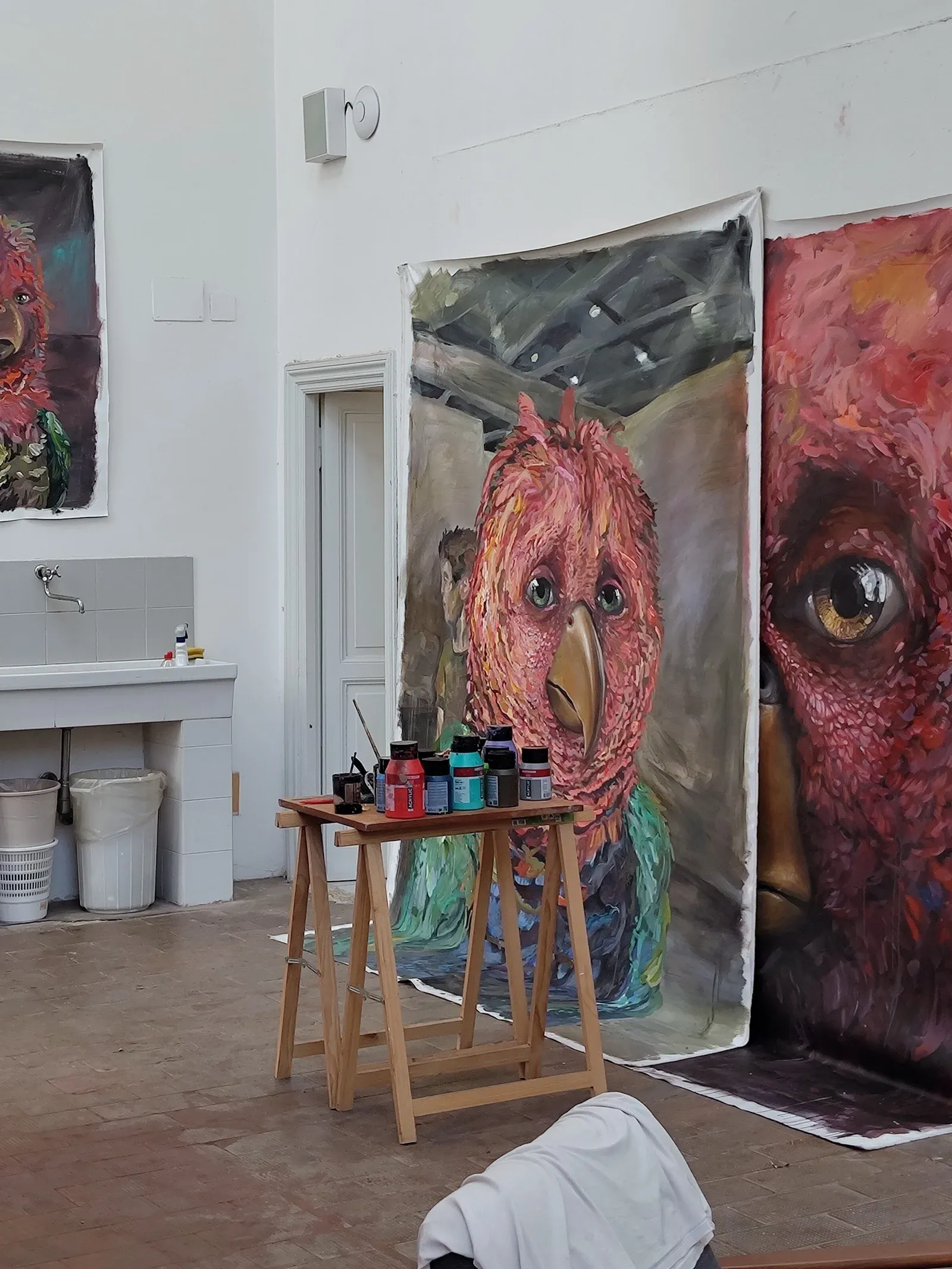 image of the artists studio with work in progress