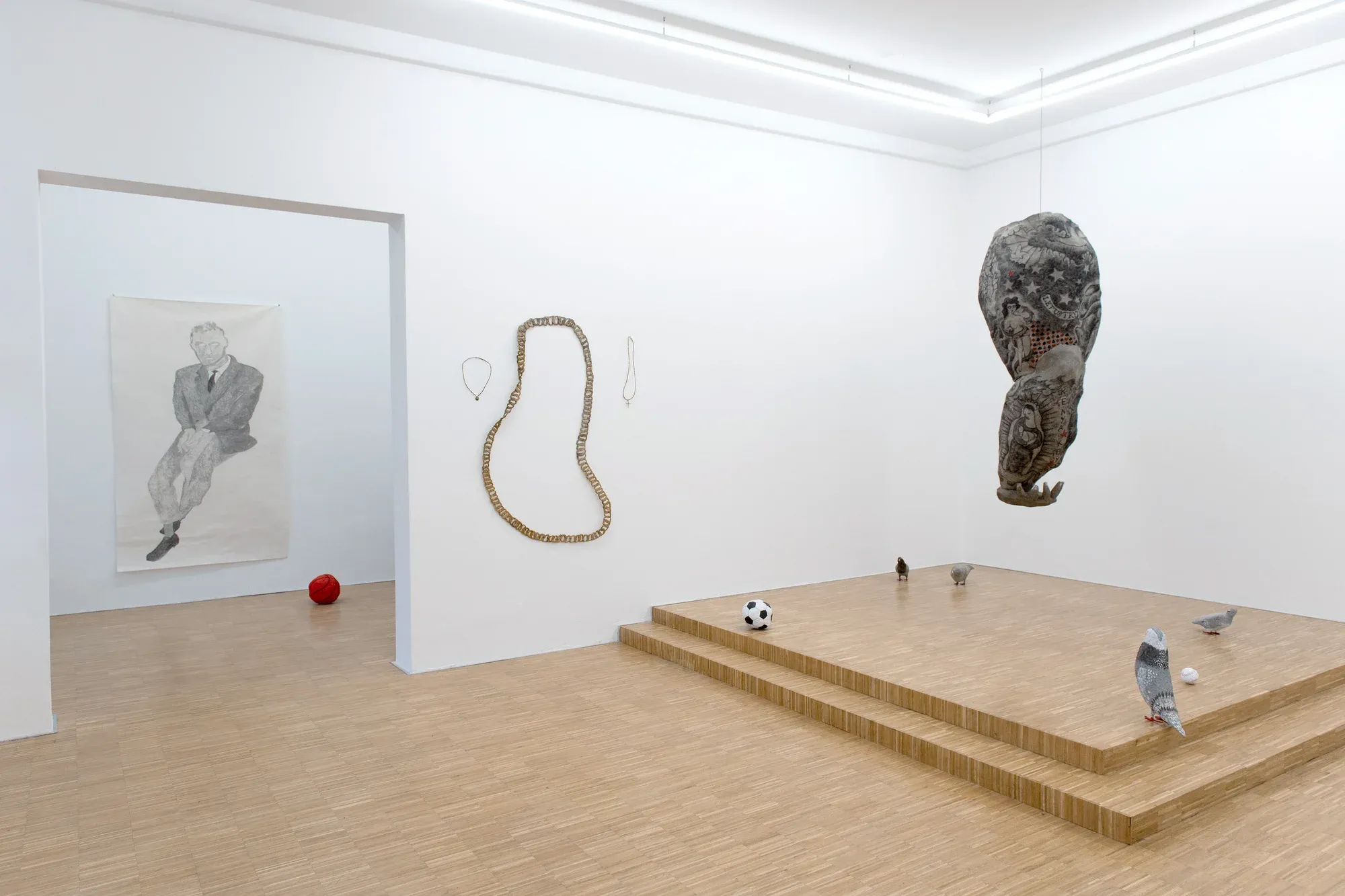 the tiger room, gallery Munich presents veronika Günther exhibition , with pigeons and drawings