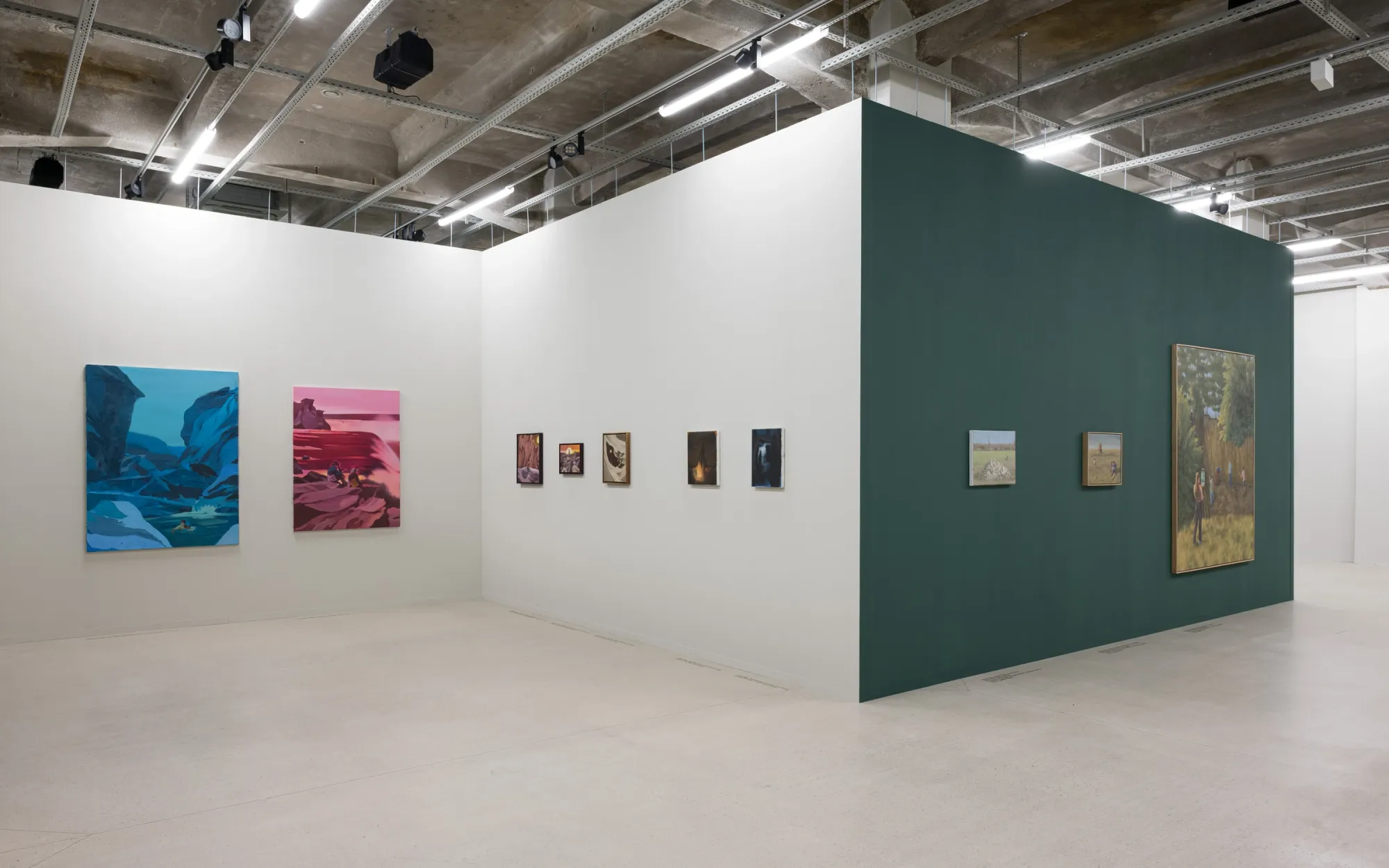 Artist Robert Fekete, Radu Baies, Serban Savu painting space exhibition view, telegraph gallery Olomouc 