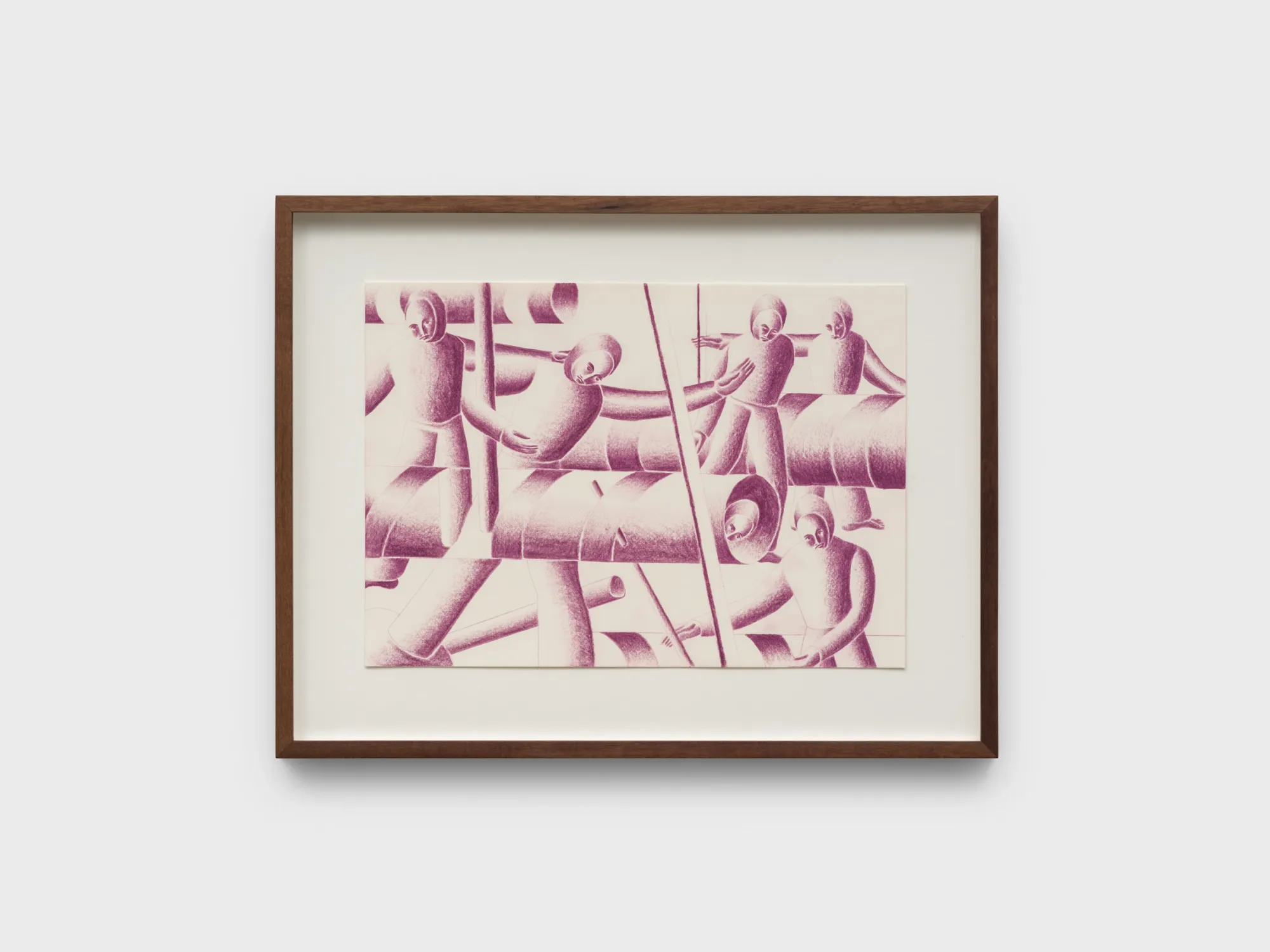 Ferdinand Dölberg drawing colored pencil abstract figures pipes composition contemporary art