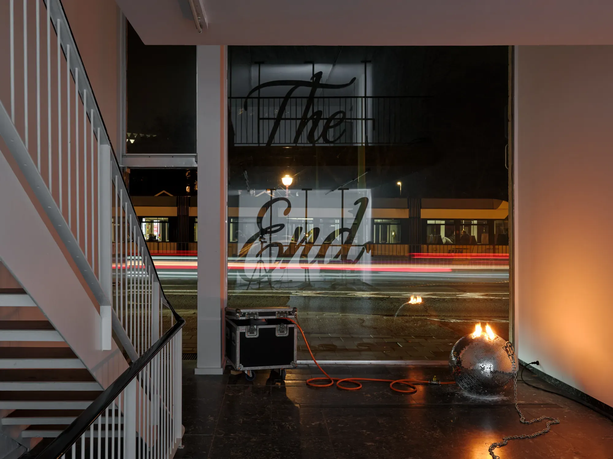 tick tack Antwerp installation view banks violette - Sound Work: Stephen O’Malley Curated by: Maria Abramenko