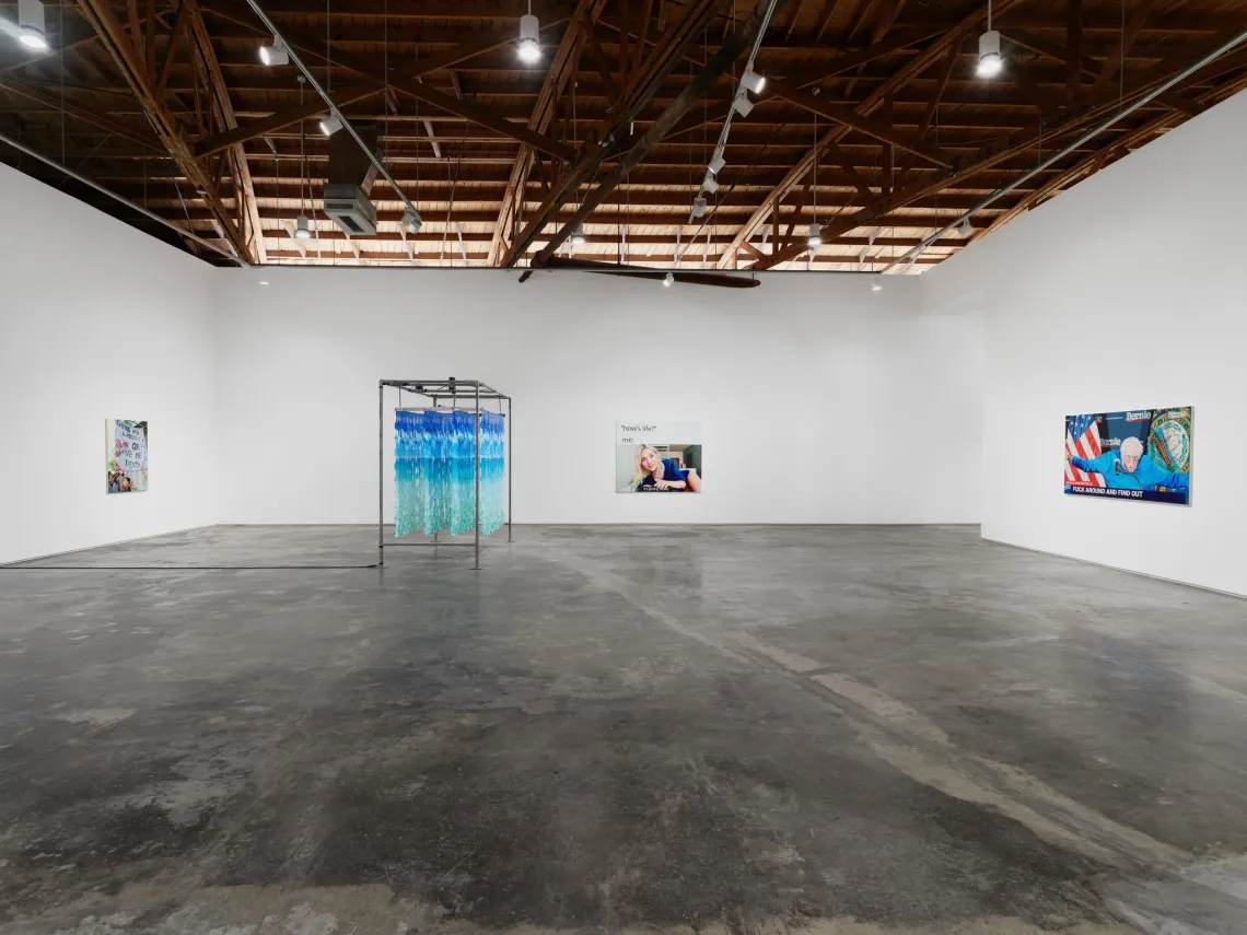 Night gallery current exhibition Factory doomscroll - Installation View with Artworks by Artist Christine Tien Wang and Rachel Youn