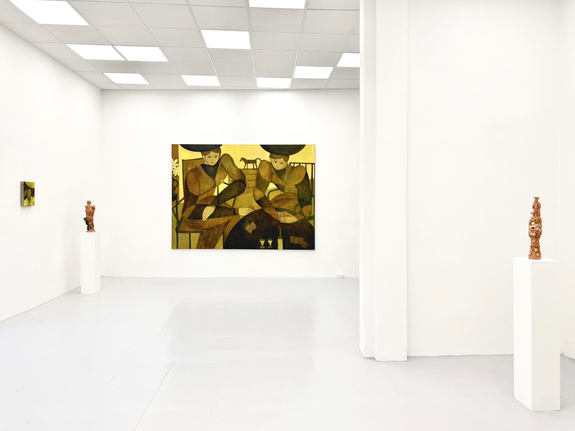 HAGD Contemporary, Aalborg, Denmark, Installation view of Bob Geerts & Glenn Barkley (painting-stoneware-duo)  curated by Rasmus Peter Fischer. exhibition painting-stoneware-duo