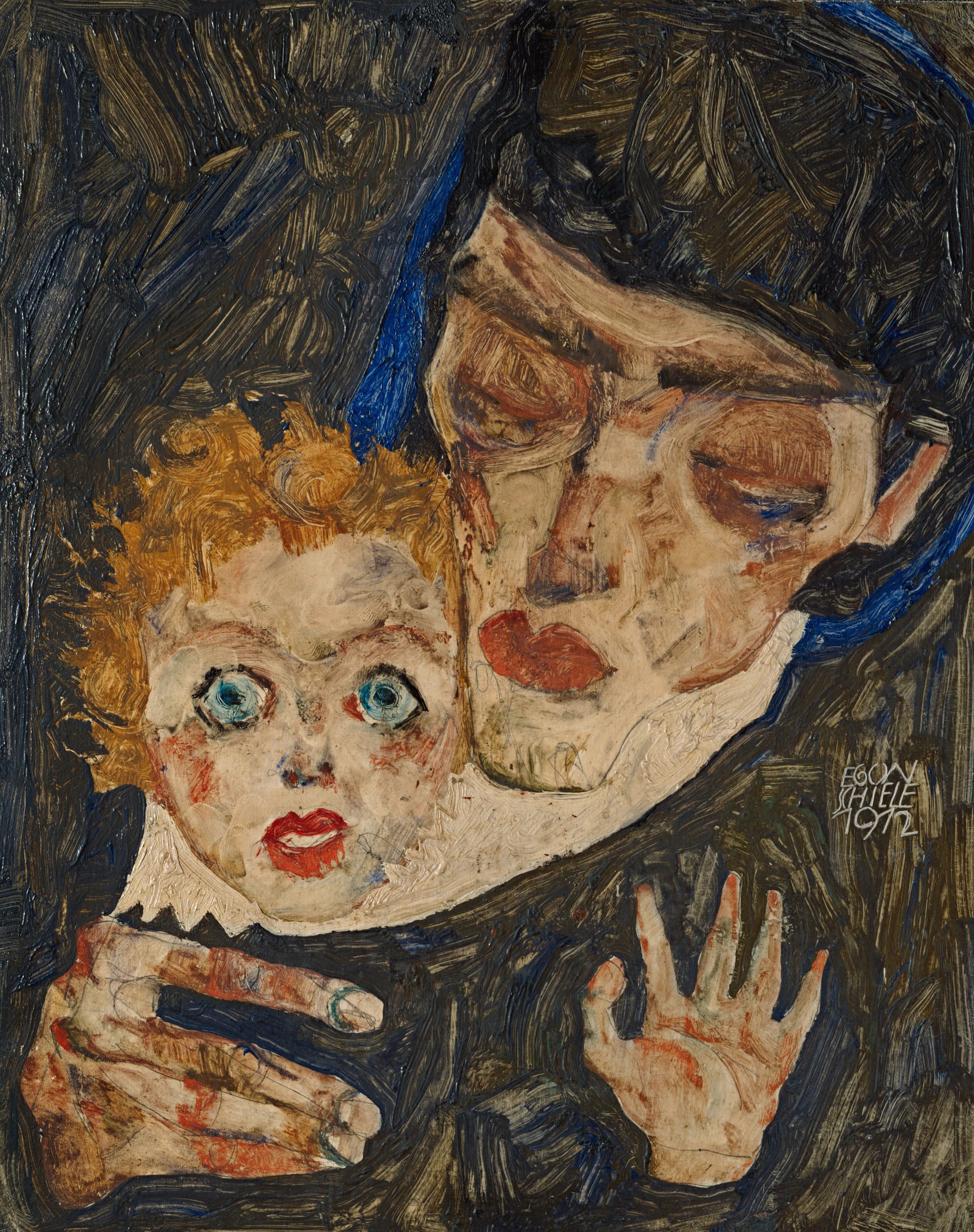 Schiele - Mutter und Kind (Mother and Child) - 1912 painting