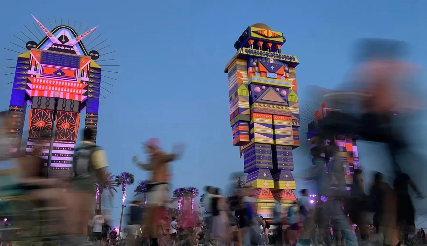 kumkum fernando giant robots artworks at Coachella festival , artist feature about his work, and ideas