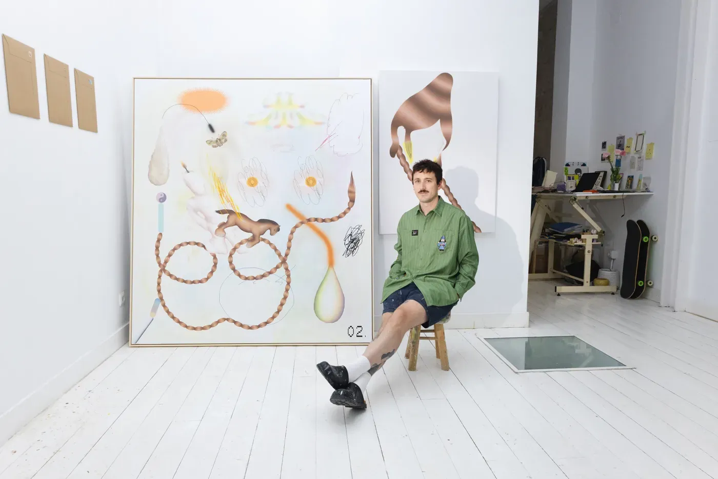 Portrait of artist David Oliver, known as Grip Face , artist spotlight by  Catapult Munchies Art Club