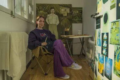 Mariam Akubardia portrait, painting Georgian contemporary artist exploring memory, displacement, and tenderness.