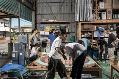 目[mé], Japanese art team, in there studio in Tokyo now on view Catapult Munchies Art Club showcasing there art and practice